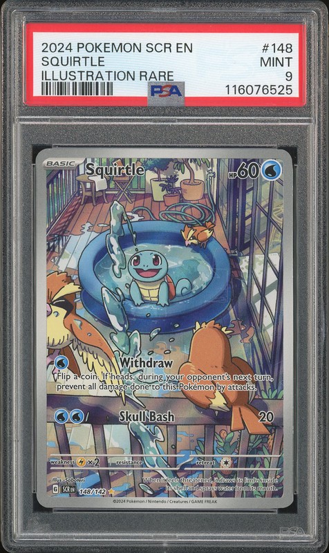 2024 Pokemon Scarlet & Violet: Stellar Crown Illustration Rare Squirtle #148 PSA 9