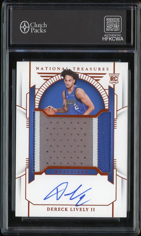 2023-24 Panini National Treasures Dereck Lively II #124 Rookie Patch Autograph Orange /75