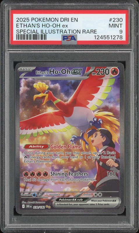 2025 Pokemon DRI Special Illustration Rare Ethan's Ho-Oh ex #230 PSA 9