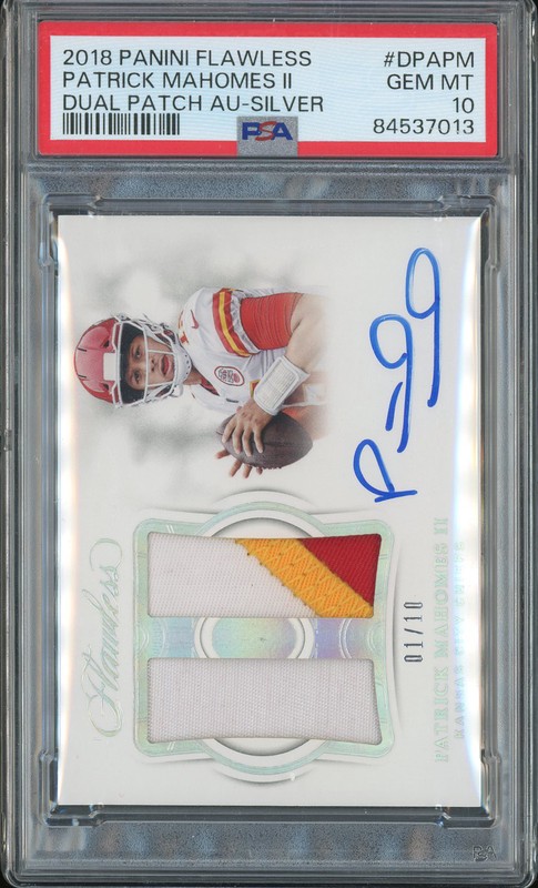 Panini Flawless Dual Patch Autographs Patrick Mahomes II #DPA-PM Silver /10