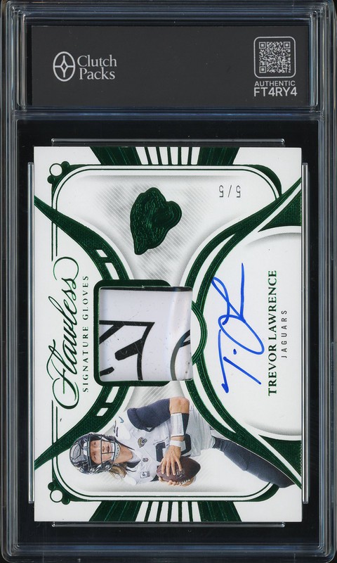 2024 Panini Flawless Signature Gloves Trevor Lawrence #SG-TLE Emerald /5