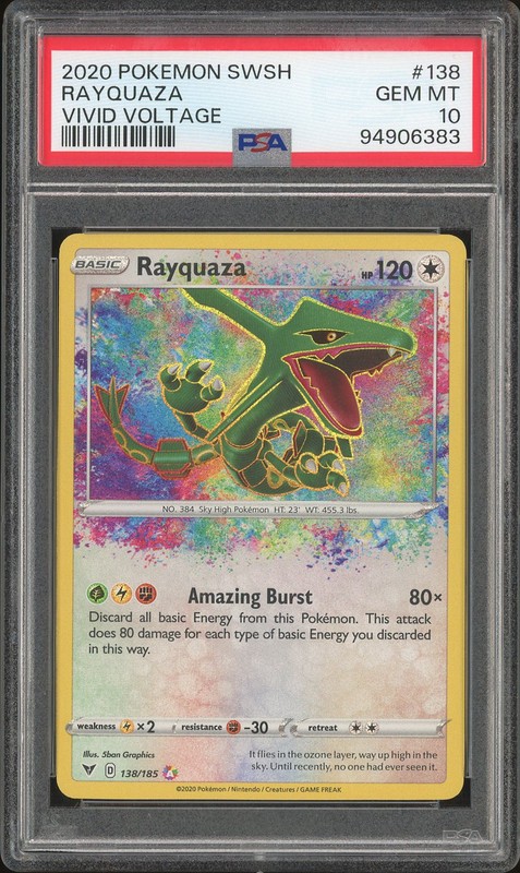 2020 Pokemon Vivid Voltage Amazing Rare Rayquaza #138 PSA 10