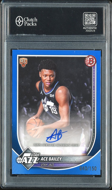 2025 Bowman Basketball Paper Rookies & Veterans Retail Autograph Ace Bailey #RVA-AB Blue /150