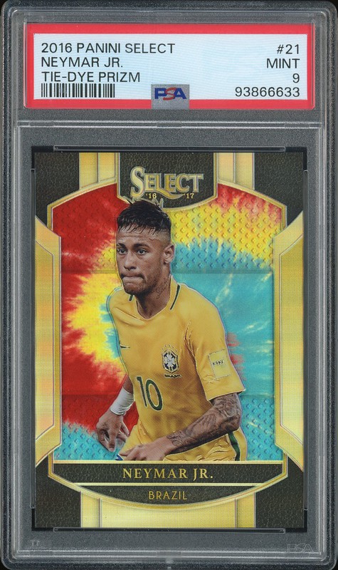 2016 Panini Select Neymar Jr. #21 Tie-Dye Prizm /30 PSA 9