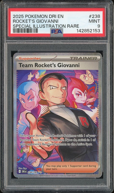 2025 Pokemon Dragon Team Rocket's Giovanni #238 Special Illustration Rare PSA 9
