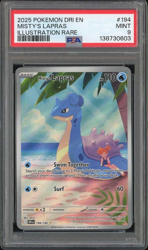 2025 Pokemon Drien Misty's Lapras Illustration Rare #194 PSA 9
