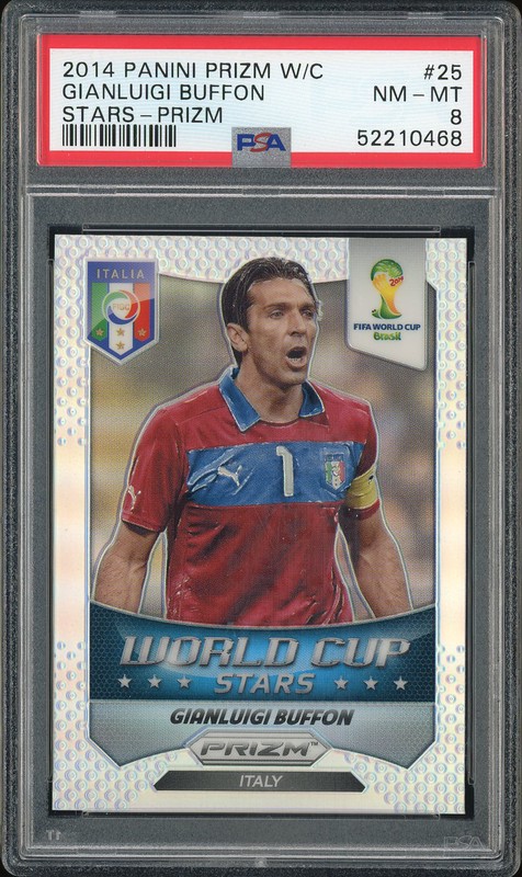 2014 Panini Prizm World Cup Stars Gianluigi Buffon #25 Prizm PSA 8