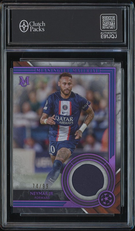 2022-23 Topps UEFA Champions League Museum Collection Meaningful Material Neymar Jr #MMR-NJ Purple /99