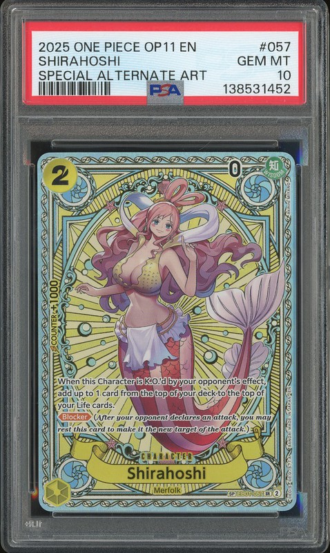 One Piece Shirahoshi #EB01-057 Op11 A Fist of Divine Speed Alternate Art PSA 10