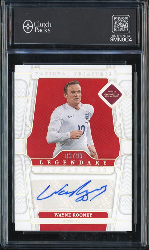 2022 Panini National Treasures FIFA Road to World Cup Legendary Signatures Wayne Rooney #LS-WR Autograph /99