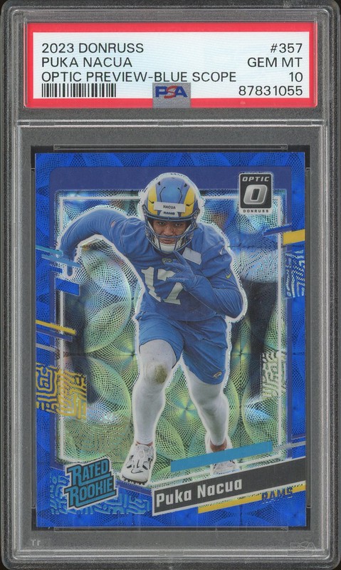 2023 Donruss Optic Preview Puka Nacua #357 Blue Scope PSA 10