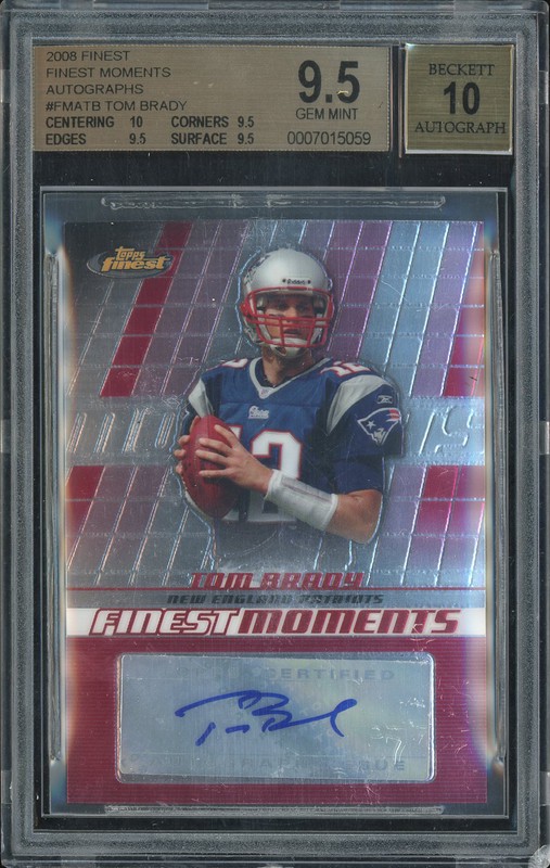 2008 Topps Finest Finest Moments Autographs Tom Brady #FMATB BGS 9.5