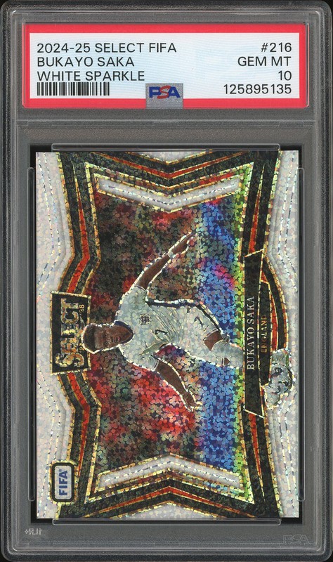 2024-25 Select FIFA Bukayo Saka #216 White Sparkle PSA 10