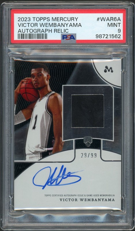 2023-24 Topps Mercury Autograph Relic Victor Wembanyama #WAR-6A /99 PSA 9