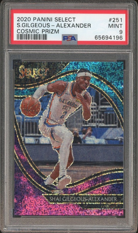 2020-21 Panini Select Courtside Shai Gilgeous-Alexander #251 Cosmic Prizm PSA 9