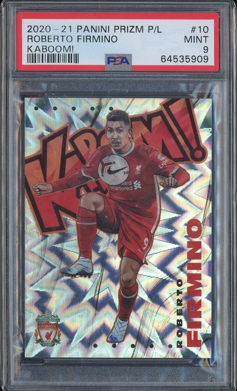 2020-21 Panini Prizm Premier League Kaboom! Roberto Firmino #10 PSA 9
