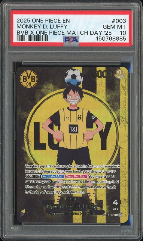 One Piece Monkey D. Luffy #ST13-003 BVB Match Day PSA 10