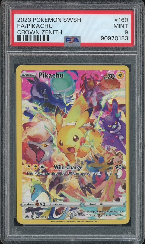 2023 Pokemon SWSH Crown Zenith Pikachu #160/159 PSA 9