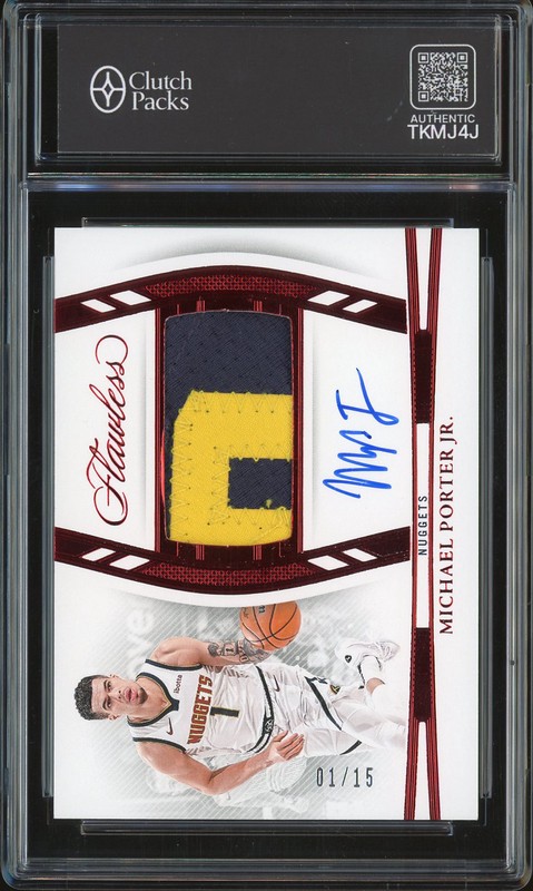 2023-24 Panini Flawless Horizontal Patch Autographs Michael Porter Jr. #HPA-MPJ Ruby Patch Autograph /15