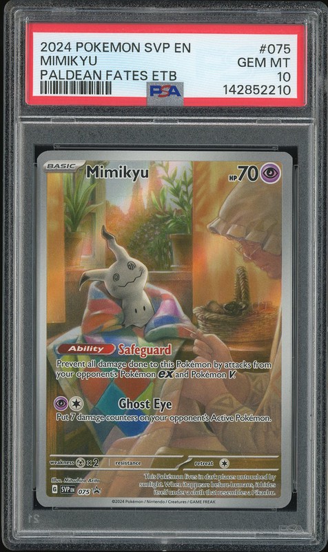 2024 Pokemon SVP EN Paldean Fates ETB Mimikyu #075 PSA 10