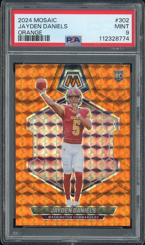 2024 Panini Mosaic Jayden Daniels #302 Orange /199 PSA 9