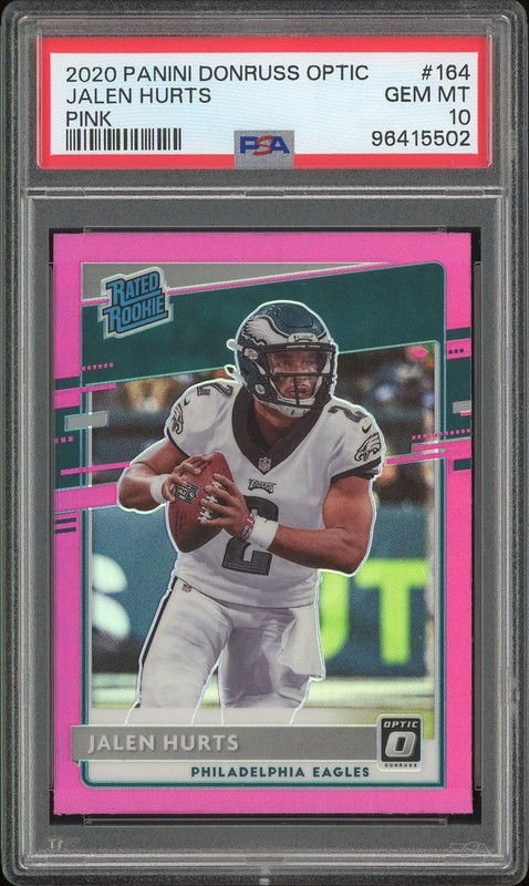 2020 Panini Donruss Optic Rated Rookie Jalen Hurts #164 Pink PSA 10