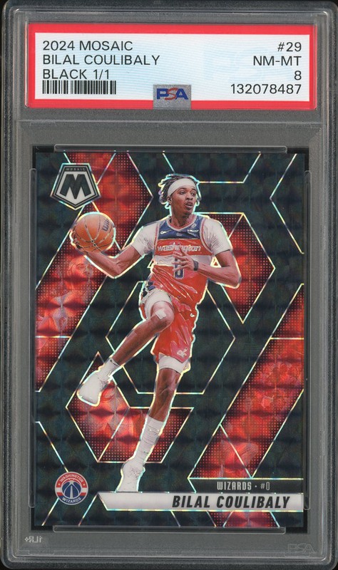2024 Mosaic Bilal Coulibaly #29 Black /1 PSA 8