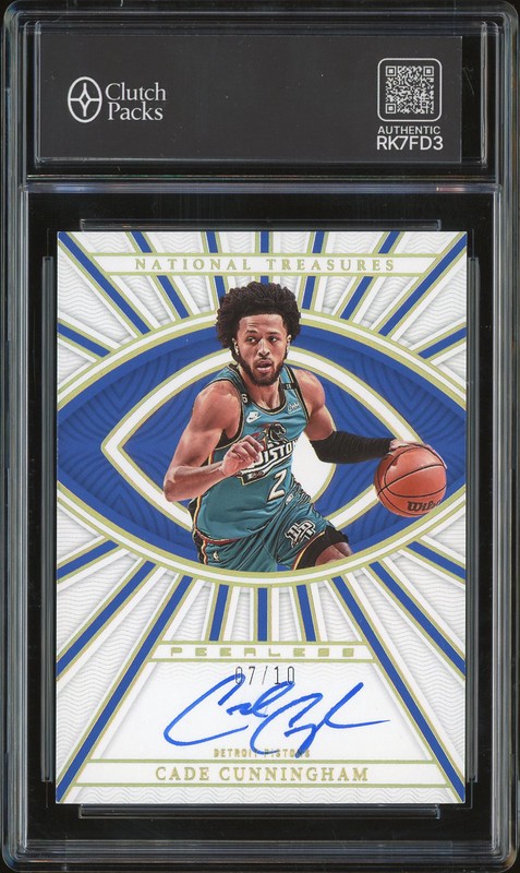 2022-23 Panini National Treasures Peerless Cade Cunningham #PLS-CCH Autograph Gold /10