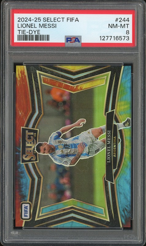 2024-25 Select FIFA Lionel Messi #244 Tie-Dye /25 PSA 8