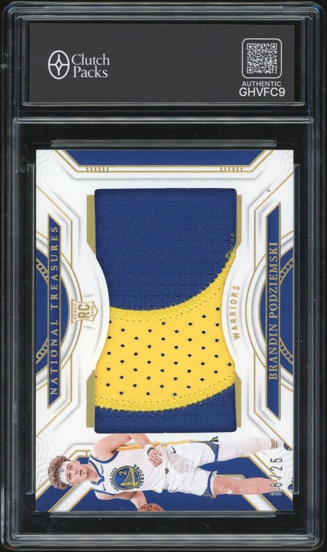 2023-24 Panini National Treasures Rookie Jumbo Materials Brandin Podziemski #RJM-BPX /25