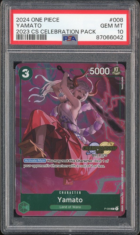 One Piece Yamato #008 Championship 2023 Celebration Pack PSA 10