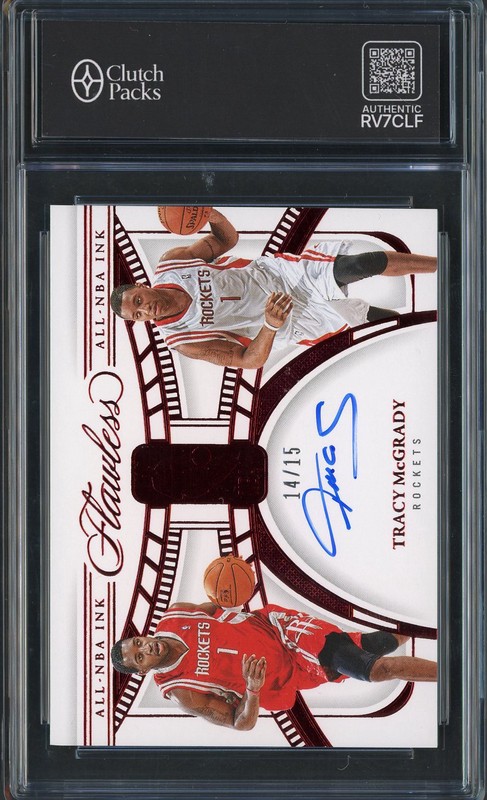 2023-24 Panini Flawless All-NBA Ink Tracy McGrady #ALL-TMG Ruby Autograph /15