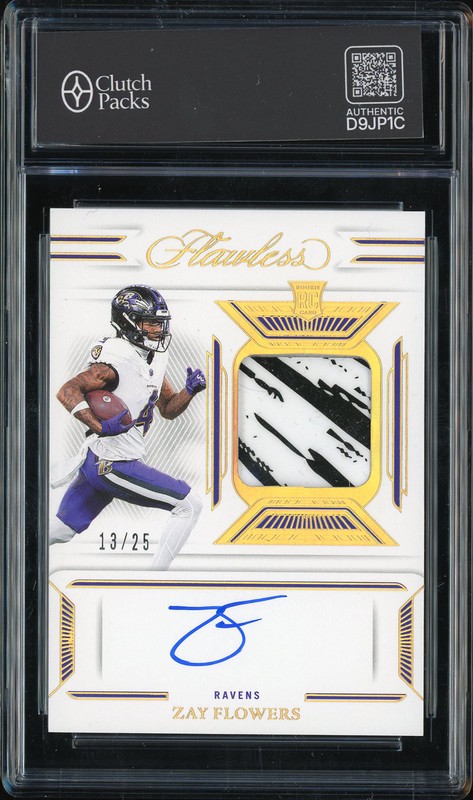2023 Panini Flawless Signature Gloves Zay Flowers #SG-ZAY Autograph /25