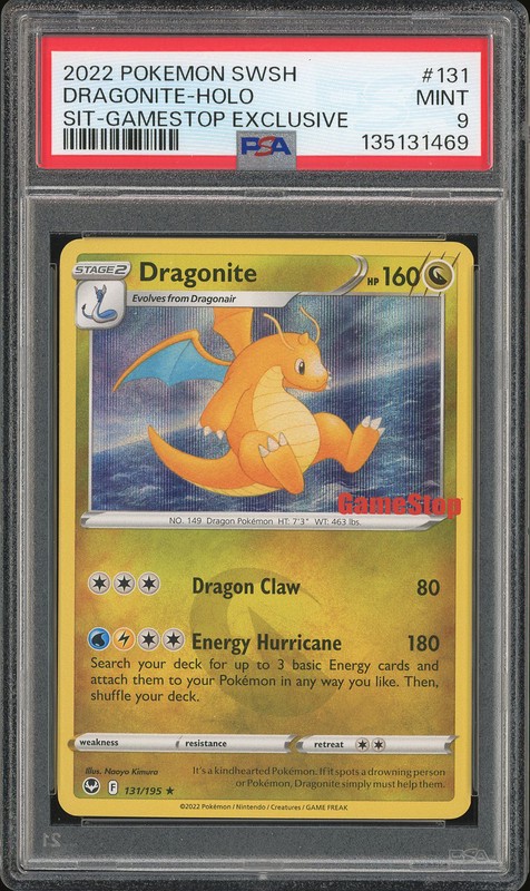 2022 Pokemon SWSH Silver Tempest GameStop Exclusive Dragonite #131 PSA 9
