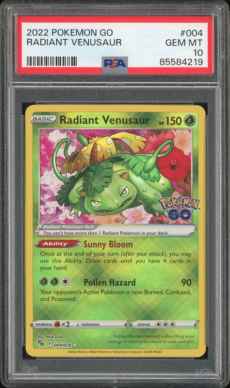 2022 Pokemon GO Radiant Venusaur #004 PSA 10