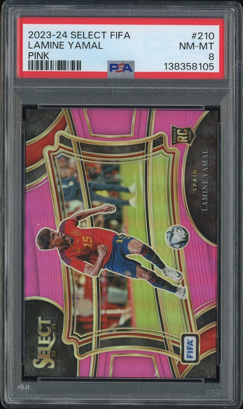 2023-24 Select FIFA Lamine Yamal #210 Pink /75 PSA 8