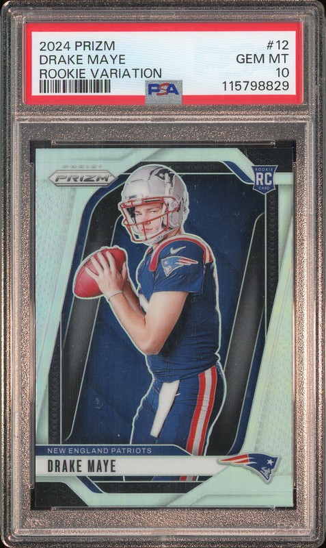 2024 Panini Prizm Rookie Variation Silver Drake Maye #12 PSA 10
